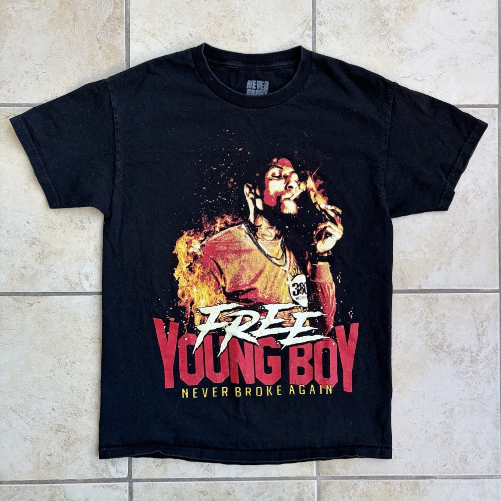 NBA Youngboy T Shirt Size Medium Black Graphic Short Sleeve Hip Hop Rap‎ Tee